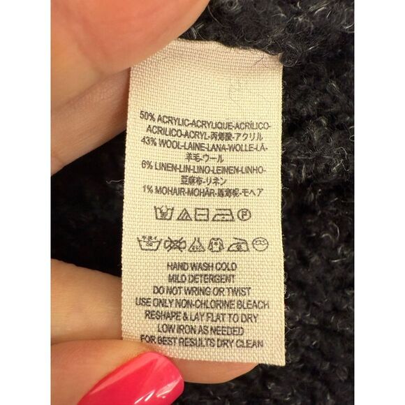 Free People Sweater Women's Medium Oversized Chunky Knit Striped Wool‎ Blend - Picture 7 of 8